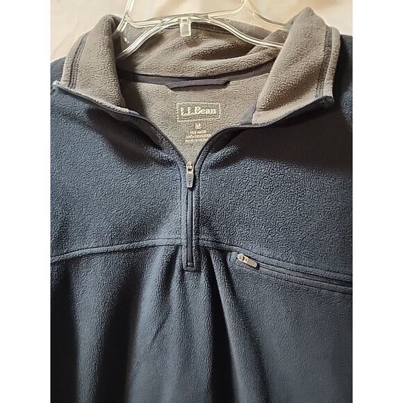 LL Bean 1/4 Zip Polar Fleece Pullover Jacket Men's M Navy Blue Great Condition - Picture 3 of 3